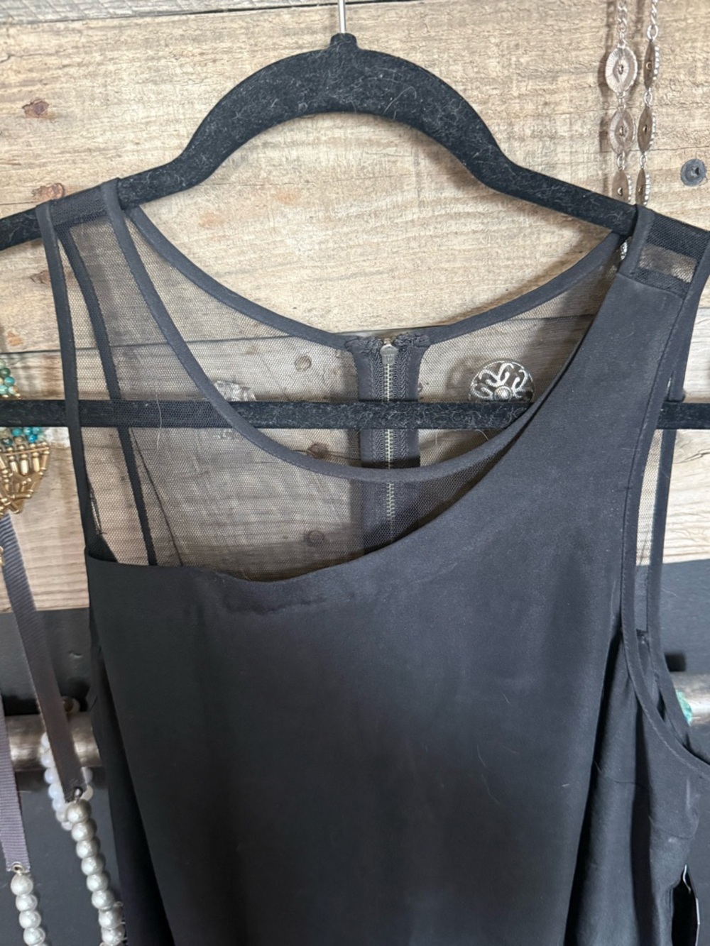 Guess Black Mesh Accent Sleeveless Romper